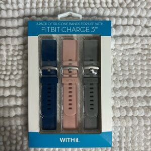 Fitbit Charge 3 Silicone Band Set -‎ Navy, Blush, Charcoal